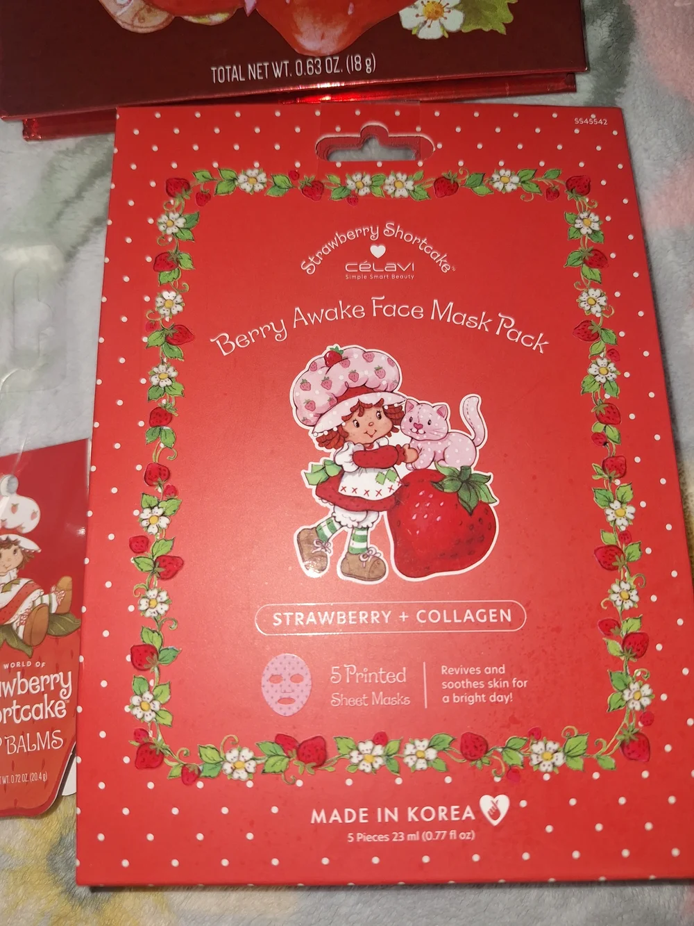 Strawberry Shortcake Lip & Face Care Set And 3 Candles